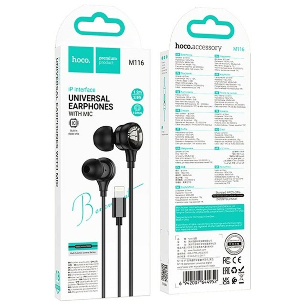 Casques avec Microphone Hoco M116 Benevolent Noir
