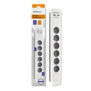 Power Socket - 6 Sockets with Switch Qoltec 50294 (1,8 m)