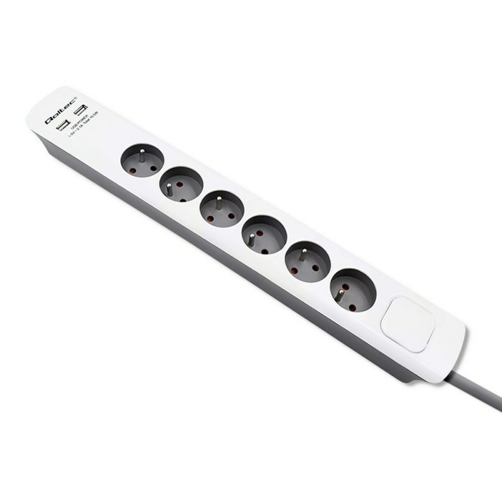 Power Socket - 6 Sockets with Switch Qoltec 50294 (1,8 m)
