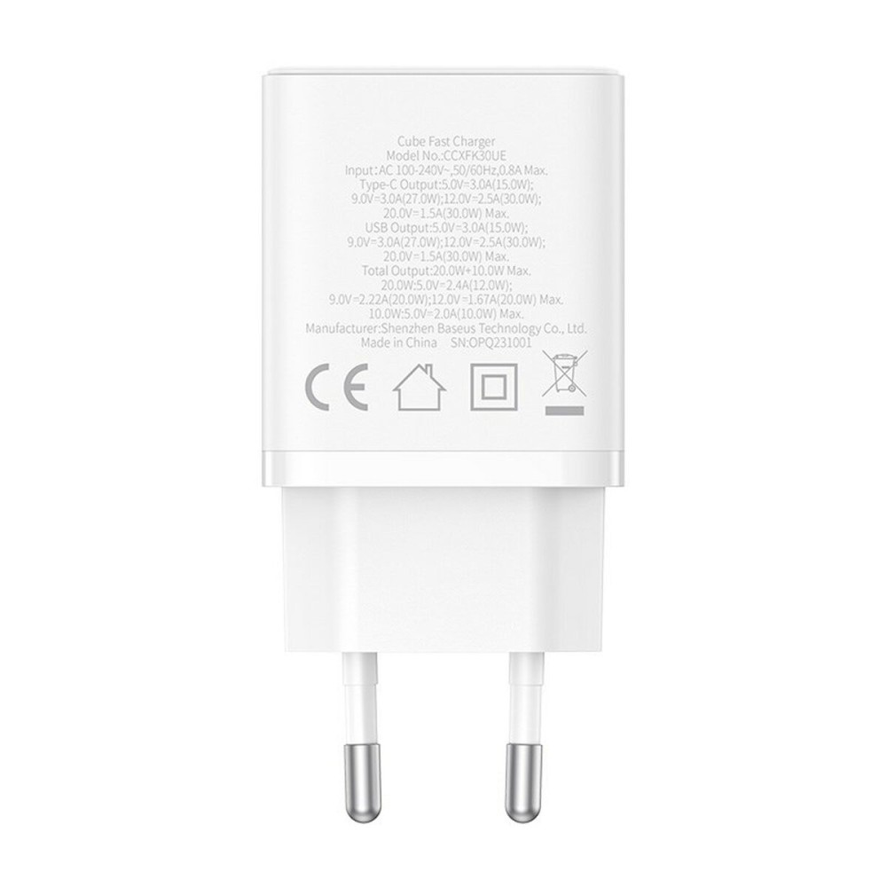 Wall Charger Baseus P10111404213-00 White 30 W (1 Unit)