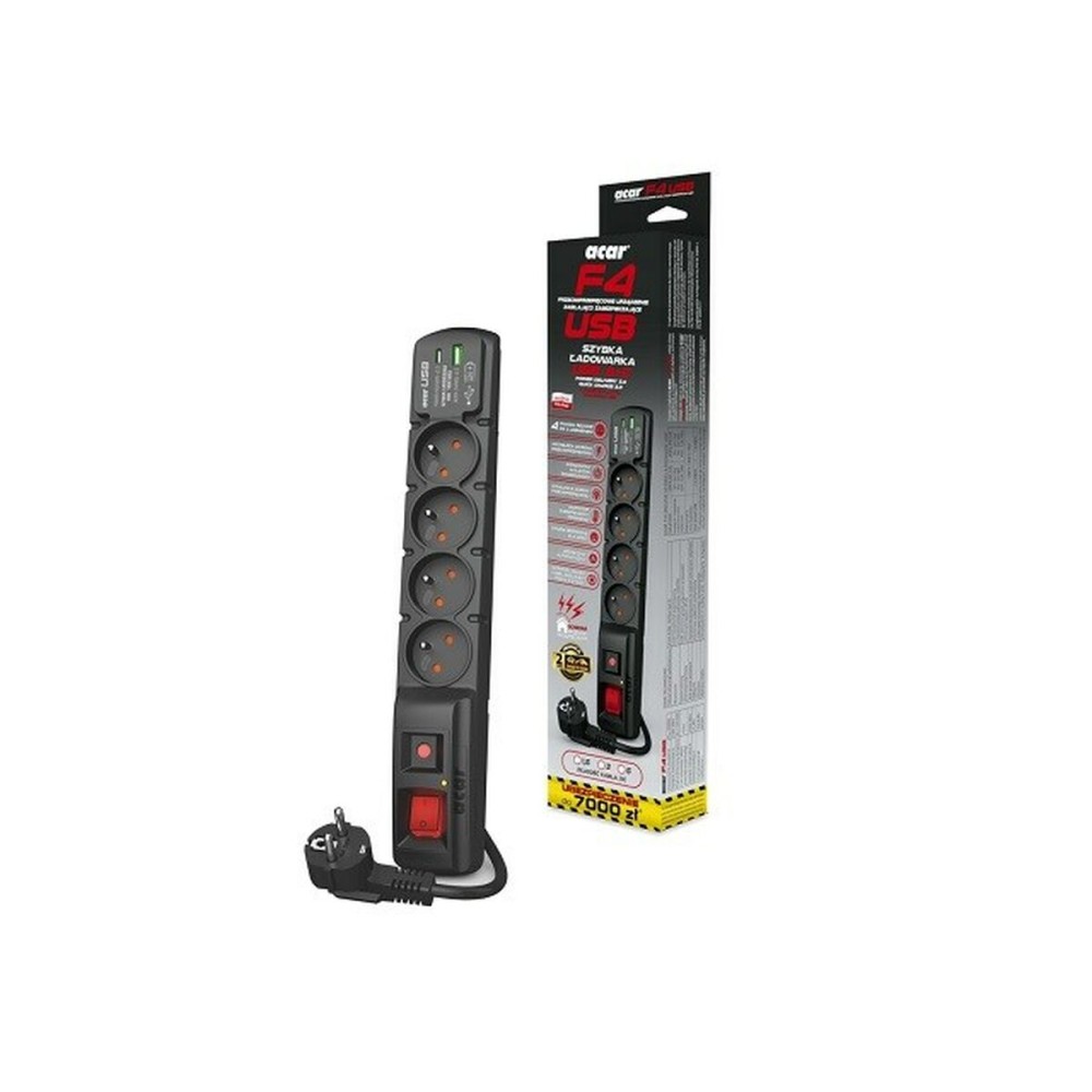 Rallonge 4 prises Schuko avec interrupteur Acar W2441 (5 m)