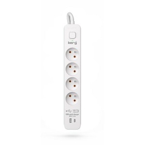 Rallonge 4 prises Schuko avec interrupteur Kerg M02592 (1,5 m)