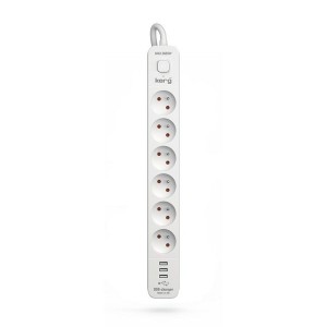 Multiprise 6 Prises avec Interrupteur Kerg M02601 (1,5 m)