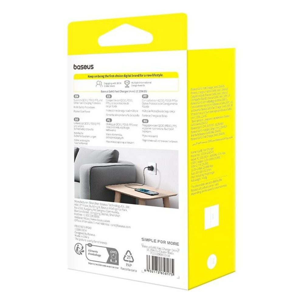 Wall Charger Baseus P10110909113-01 Black 25 W (1 Unit)