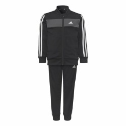 Kinder-Trainingsanzug Adidas Essentials Shiny 3 Stripes Schwarz