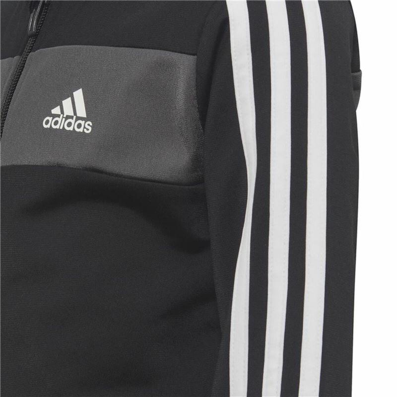 Children’s Tracksuit Adidas Essentials Shiny 3 Stripes Black