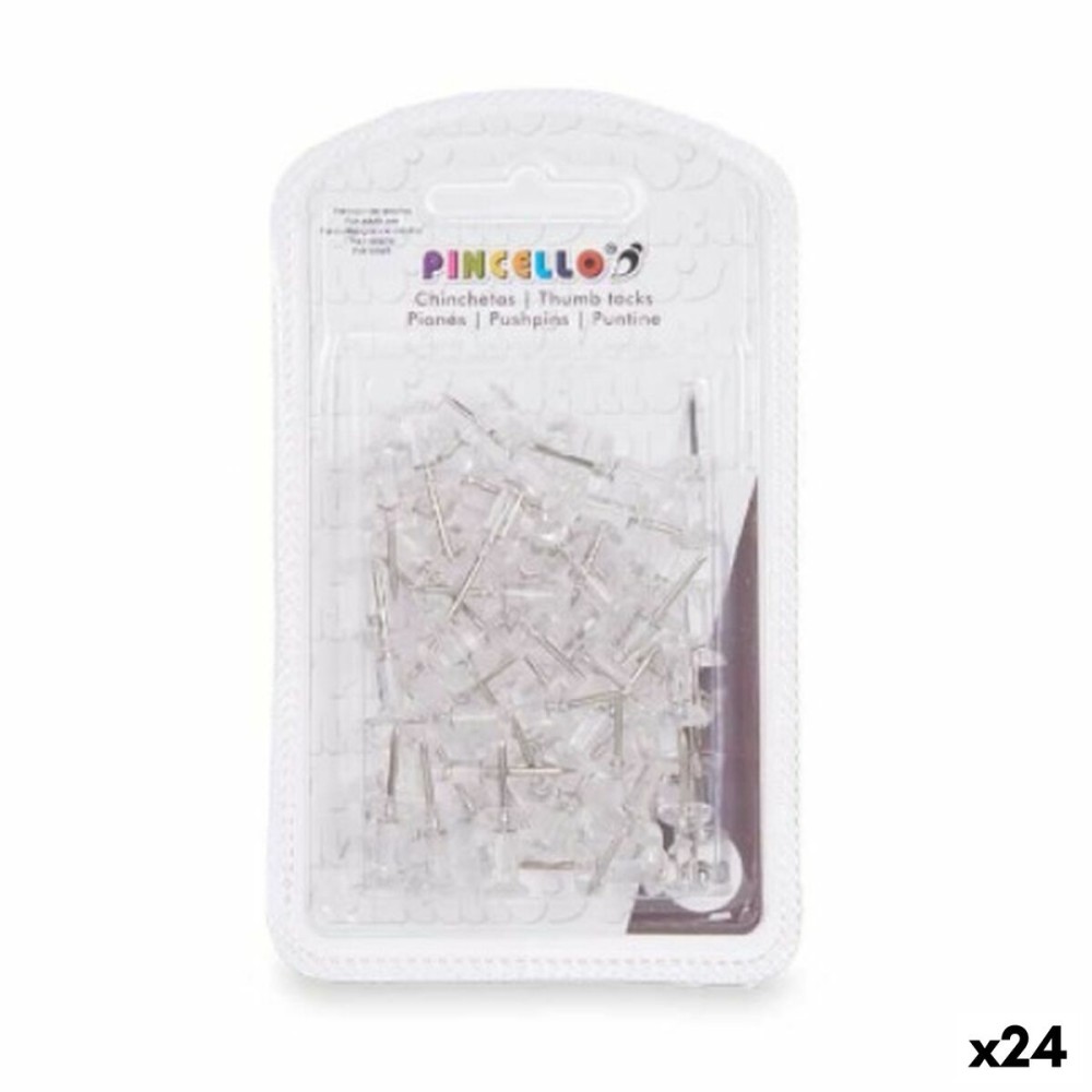 Pinwandnadeln Pincello 394 Durchsichtig Metall Kunststoff (24 Stück)