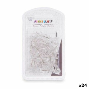 Pinwandnadeln Pincello 394 Durchsichtig Metall Kunststoff (24 Stück)