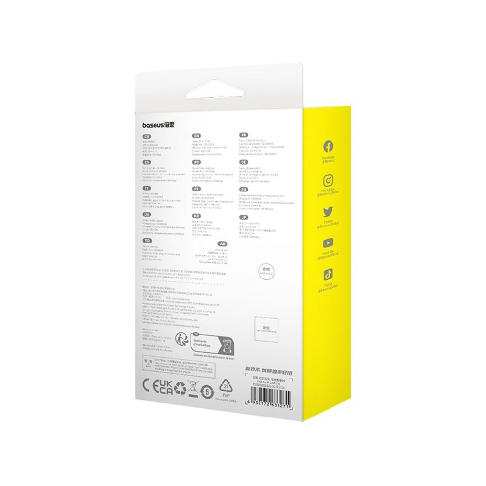 Câble USB vers Lightning Baseus P10355802111-01 Noir 2 m