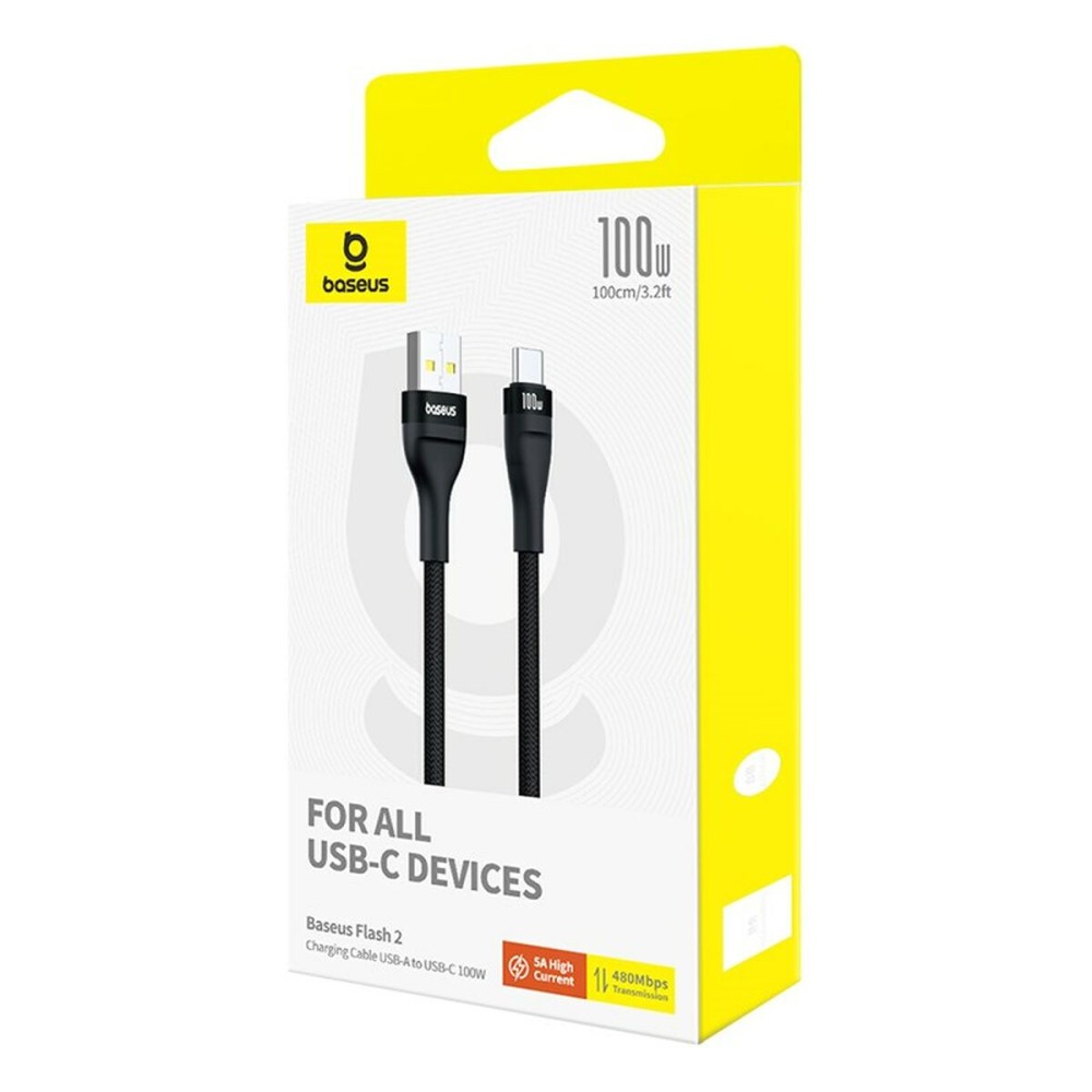 USB A zu USB-C-Kabel Baseus P10311804111-00 Schwarz 1 m