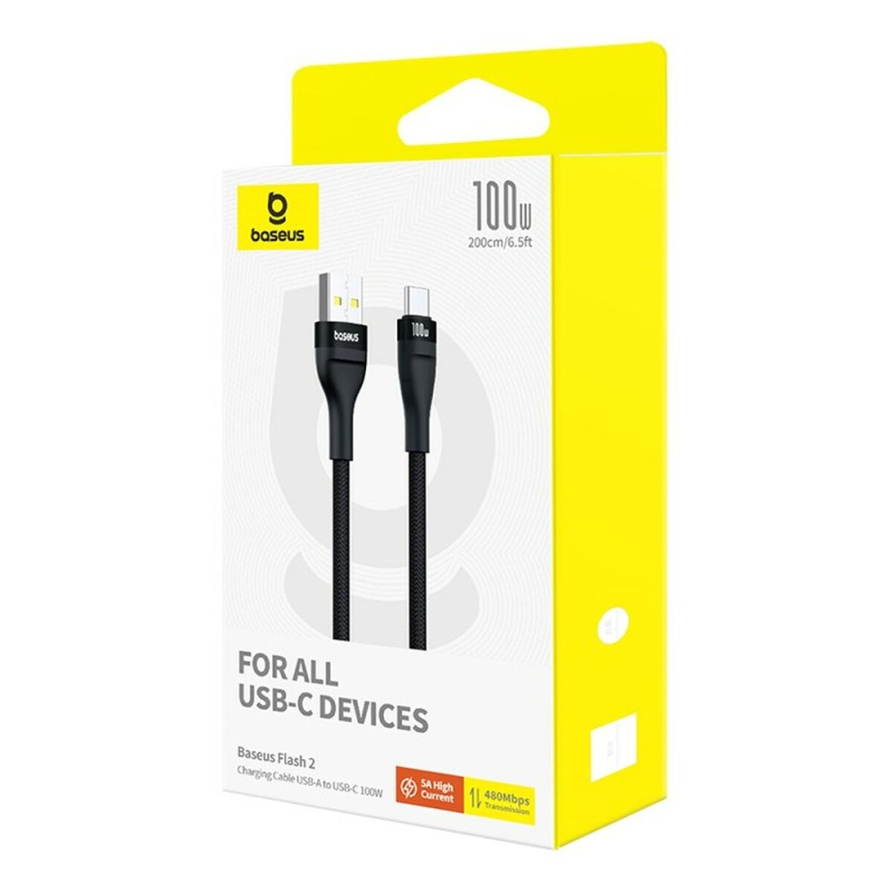 USB A zu USB-C-Kabel Baseus P10311804111-01 Schwarz 2 m
