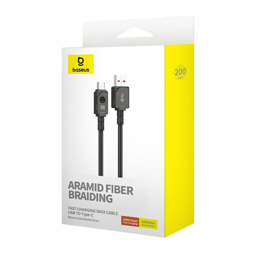 USB A zu USB-C-Kabel Baseus P10355801111-01 Schwarz 2 m