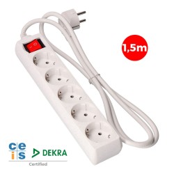 Power Socket - 5 sockets with Switch EDM 41011 Schuko (1,5 m)