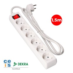 Power Socket - 6 Sockets with Switch EDM Schuko (1,5 m)