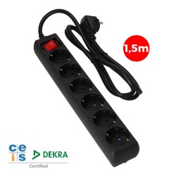 Power Socket - 6 Sockets with Switch EDM 41014 Schuko (1,5 m)