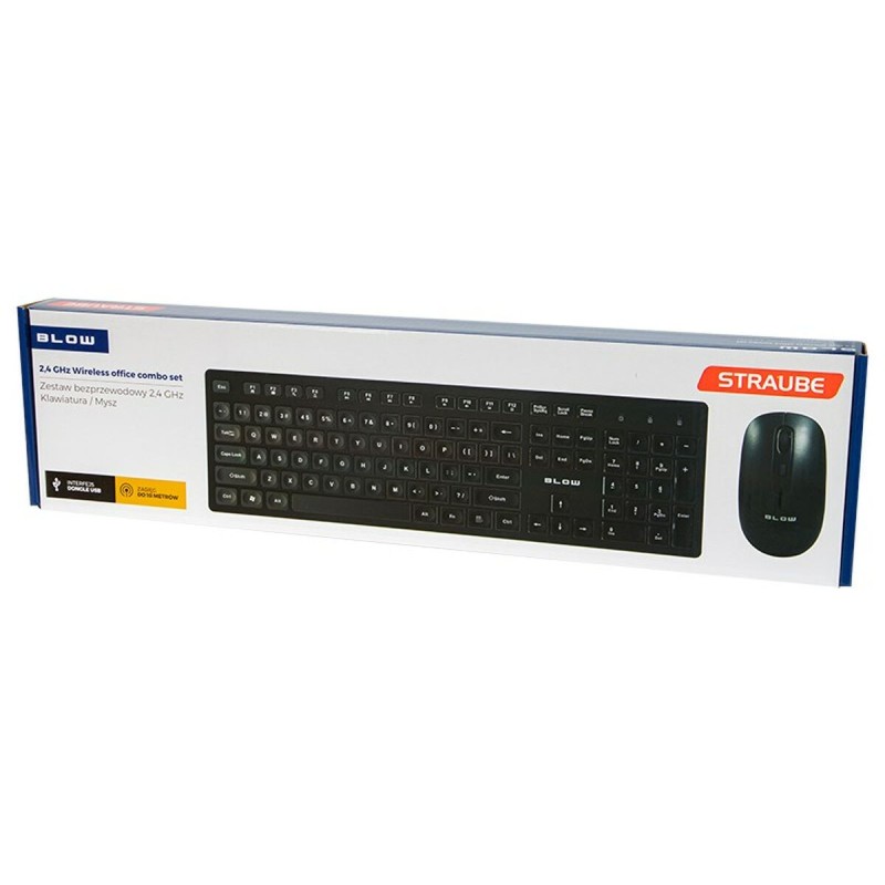 clavier et souris Blow 85-468 Noir QWERTY