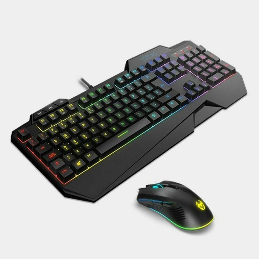 Tastatur und Gaming Maus Krom NXKROMKRSHRSP Schwarz