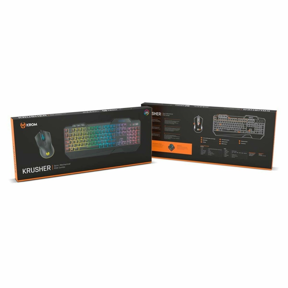 Tastatur und Gaming Maus Krom NXKROMKRSHRSP Schwarz