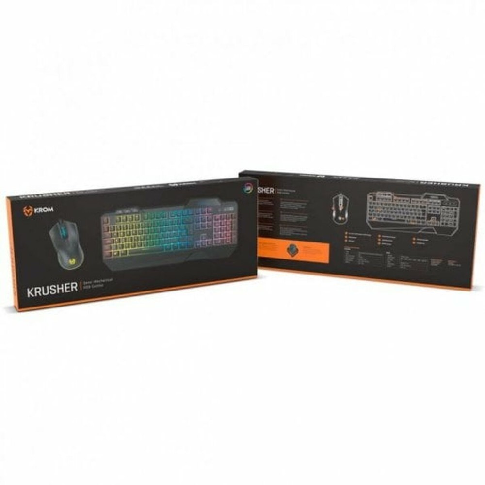 Tastatur und Gaming Maus Krom NXKROMKRSHRSP Schwarz