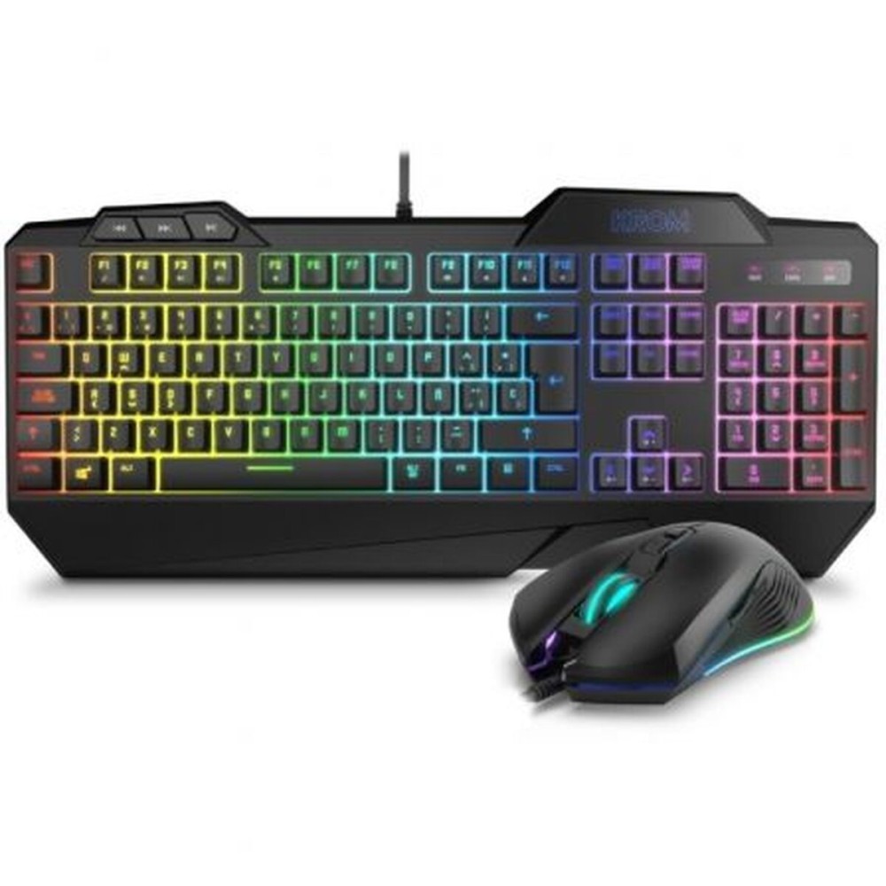 Tastatur und Gaming Maus Krom NXKROMKRSHRSP Schwarz
