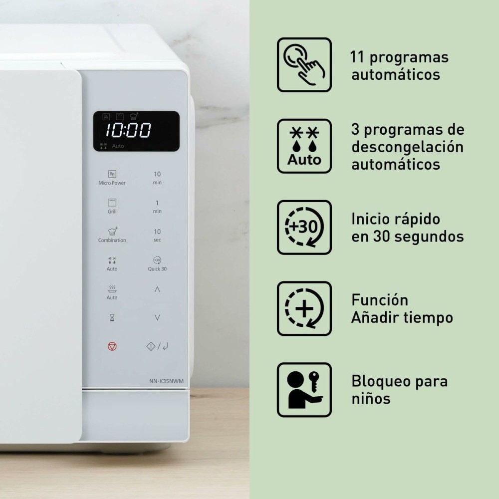 Mikrowelle mit Grill Panasonic NNK35NWMEPG Weiß 900 W 24 L