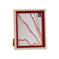 Cadre photo Verre Rouge Bois Marron Plastique (24 x 2 x 29 cm) (6 Unités)