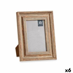 Cadre photo Verre Bois Marron Bronze Plastique (16,5 x 2 x 21 cm) (6 Unités)