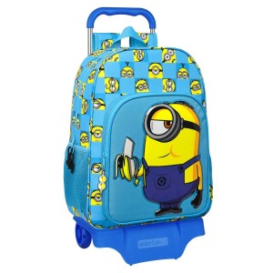 Schulrucksack mit Rädern Minions Minionstatic Blau 33 x 42 x 14 cm