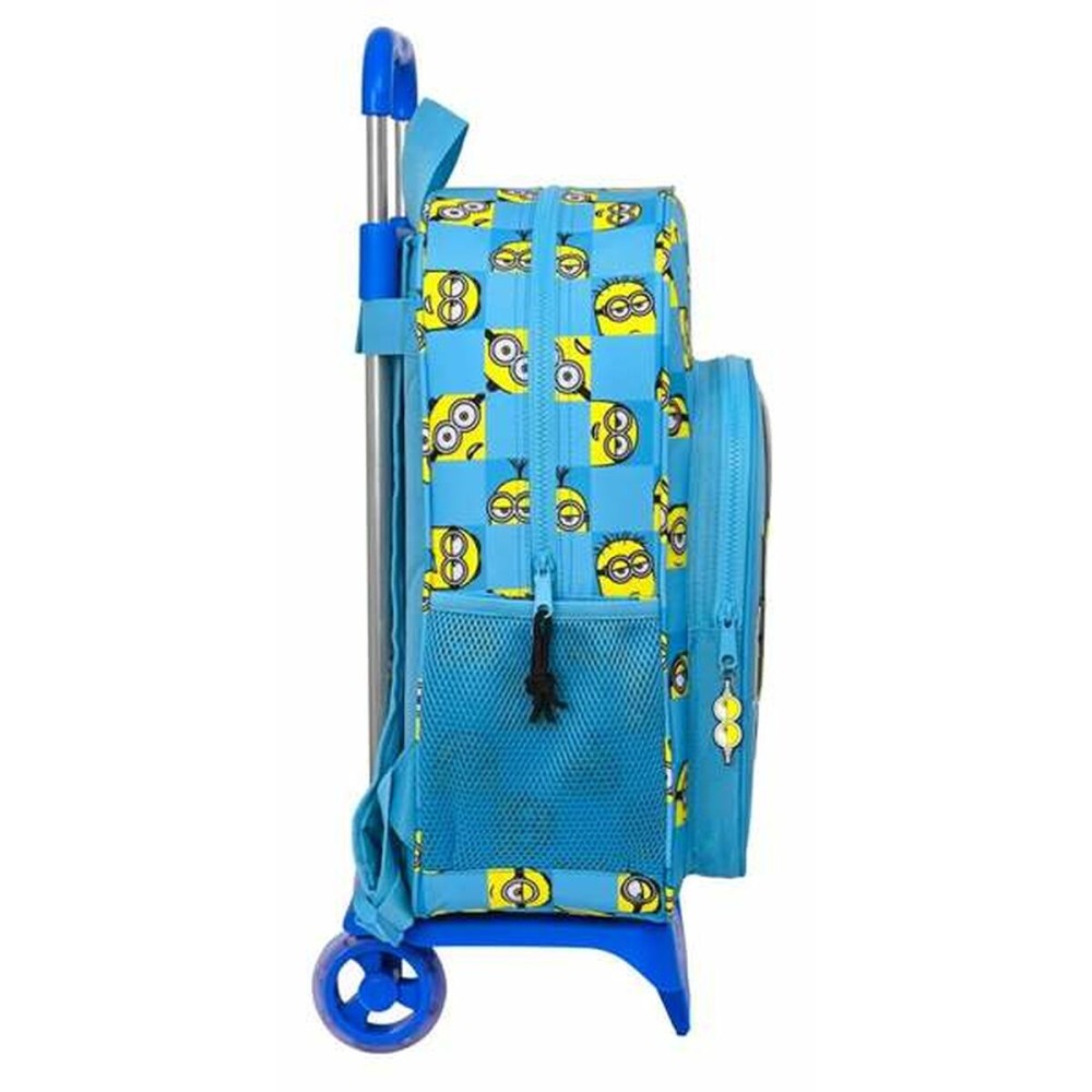 Schulrucksack mit Rädern Minions Minionstatic Blau 33 x 42 x 14 cm