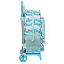 Schulrucksack mit Rädern Spongebob Stay positive Blau Weiß 33 x 42 x 14 cm