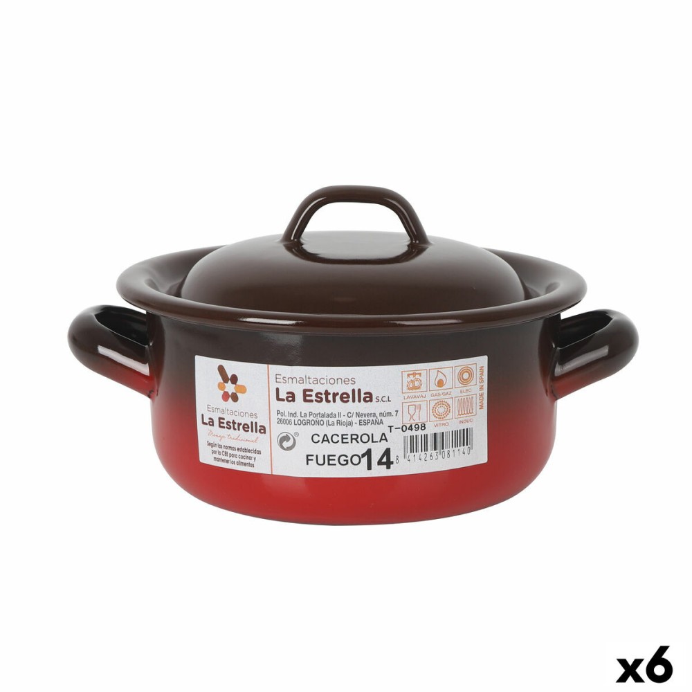 Kasserolle La Estrella Fuego 1L Ø 14 x 7 cm (6 Stück)