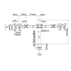 Bildschirm-Träger für den Tisch Equip 650152