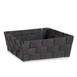 Panier Tressée Noir Tissu 2,4 L 20 x 8 x 24 cm (24 Unités)