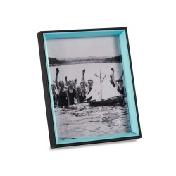 Cadre photo Verre Noir Bleu Bois MDF (6 Unités) (3 x 27 x 22 cm)