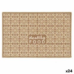 Tapis Healthy Food 40 x 1 x 60 cm Beige Polyamide Latex (24 Unités)