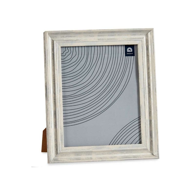 Cadre photo Verre Argenté Bois Marron Plastique (26 x 2 x 31 cm) (6 Unités)