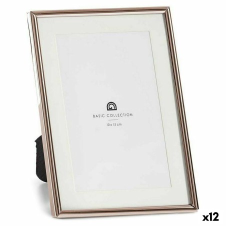 Photo frame Crystal Steel Copper (13,5 x 18,5 x 13,5 cm) (12 Units)