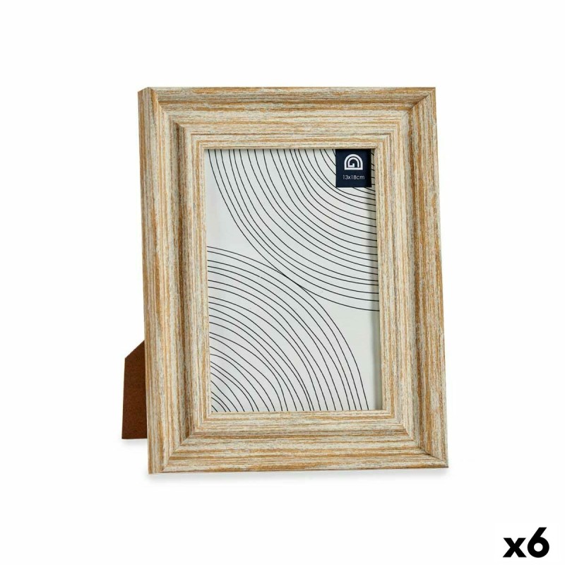 Cadre photo Verre Doré Bois Marron Plastique (19 x 2 x 24 cm) (6 Unités)