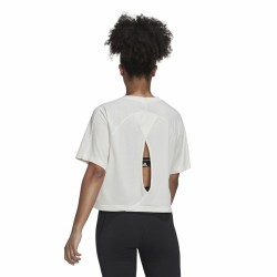 Damen Kurzarm-T-Shirt Adidas Aeroready Wrap-Back Weiß