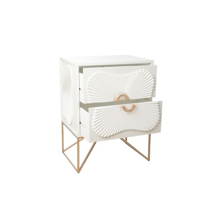 Sideboard Romimex White Golden Metal MDF Wood 48 x 64 x 35 cm