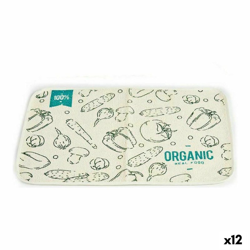 Place mat Kinvara 9999 White Green 33 x 0,3 x 48 cm (12 Units)