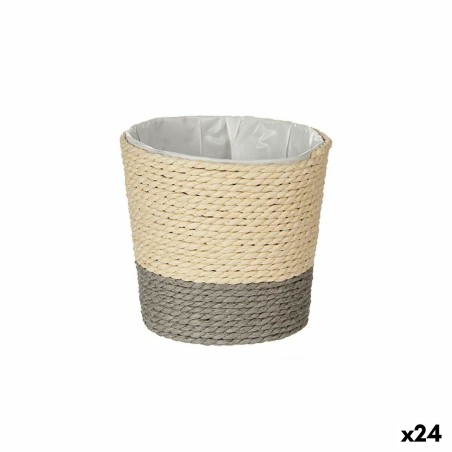 Cache-pot Gris Naturel Corde Plastique 11 x 10,5 x 11 cm (24 Unités)