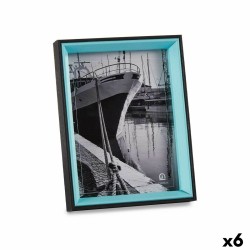 Fotorahmen Kristall Schwarz Blau Holz MDF (3 x 22 x 17 cm) (6 Stück)