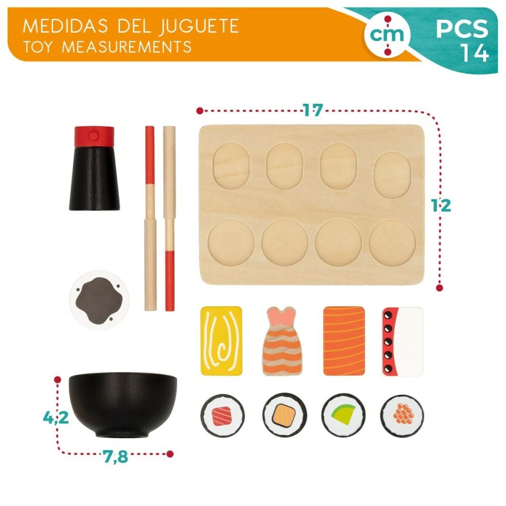 Jeu en bois Woomax Sushi 14 Pièces (6 Unités)