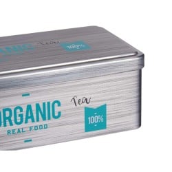 Boîte pour infusions Organic Tea Gris Fer blanc (11 x 7,1 x 18 cm) (24 Unités)