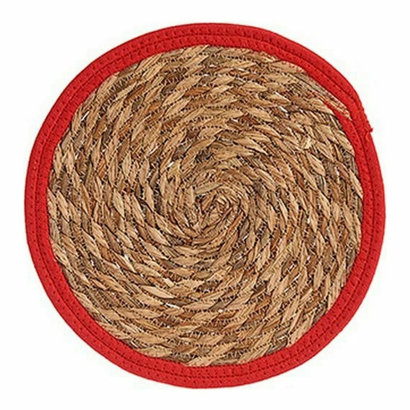 Dessous de plat Naturel Rouge Fibre naturelle (30 x 1 x 30 cm) (48 Unités)