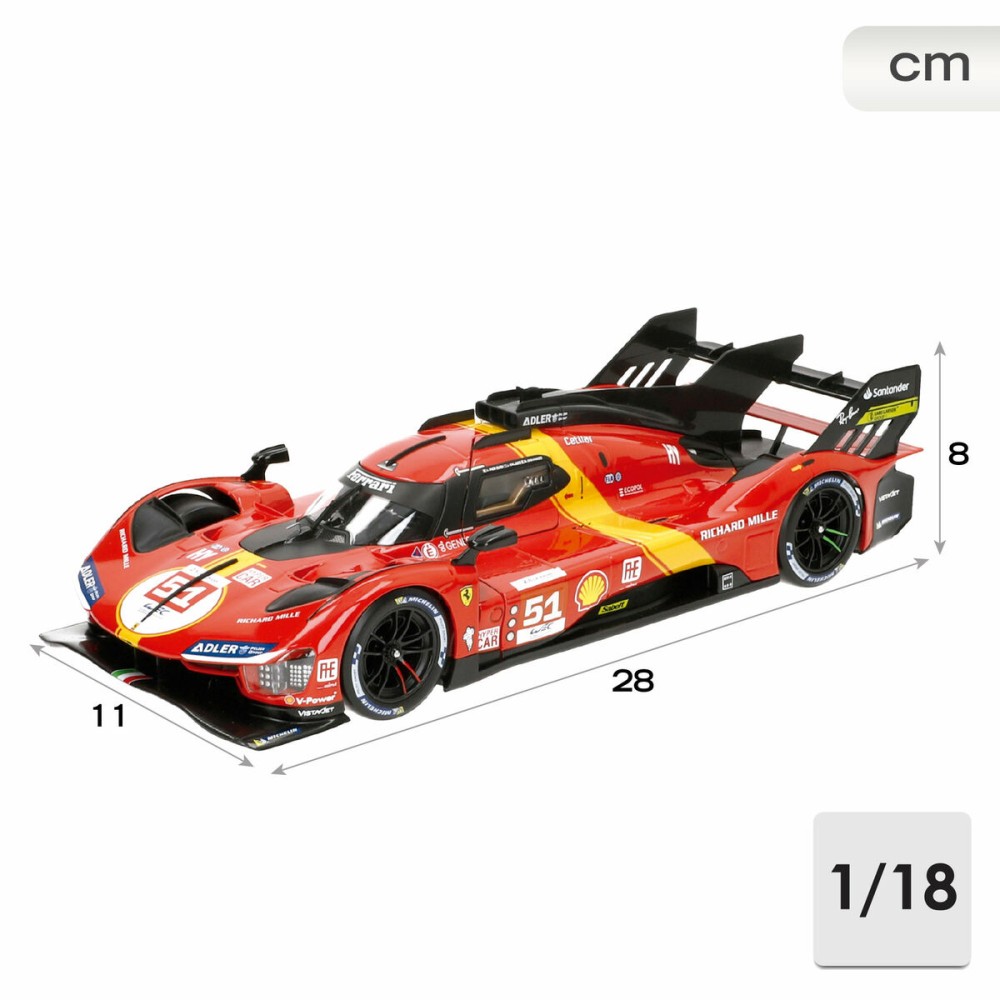 Car Bburago Ferrari Racing 499 LMH 51 1:18