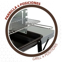 Holzkohlegrill mit Rädern Aktive Emailliertes Metall 90 x 85 x 32 cm Schwarz