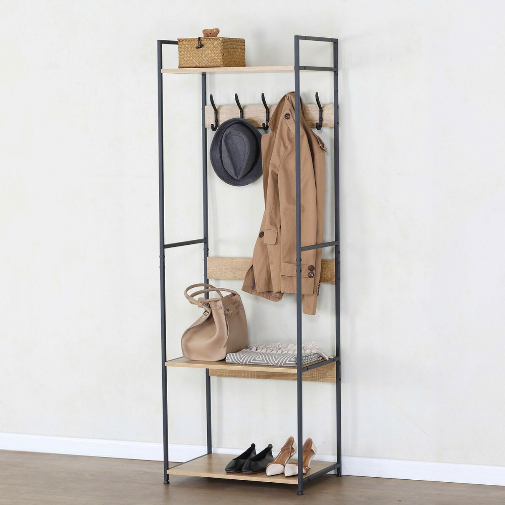 Garderobe mit Einlegeboden Max Home Stahl Melamine Spanplatte Minimalistisch 60 x 175 x 40 cm