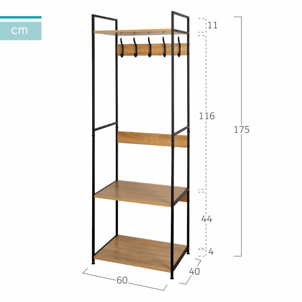 Garderobe mit Einlegeboden Max Home Stahl Melamine Spanplatte Minimalistisch 60 x 175 x 40 cm